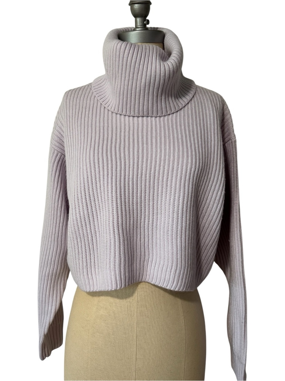 Babaton Guell Merino Wool Cropped Turtleneck Sweater S